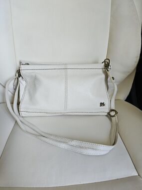 The Sak White Leather Crossbody Bag with Adjustable Strap